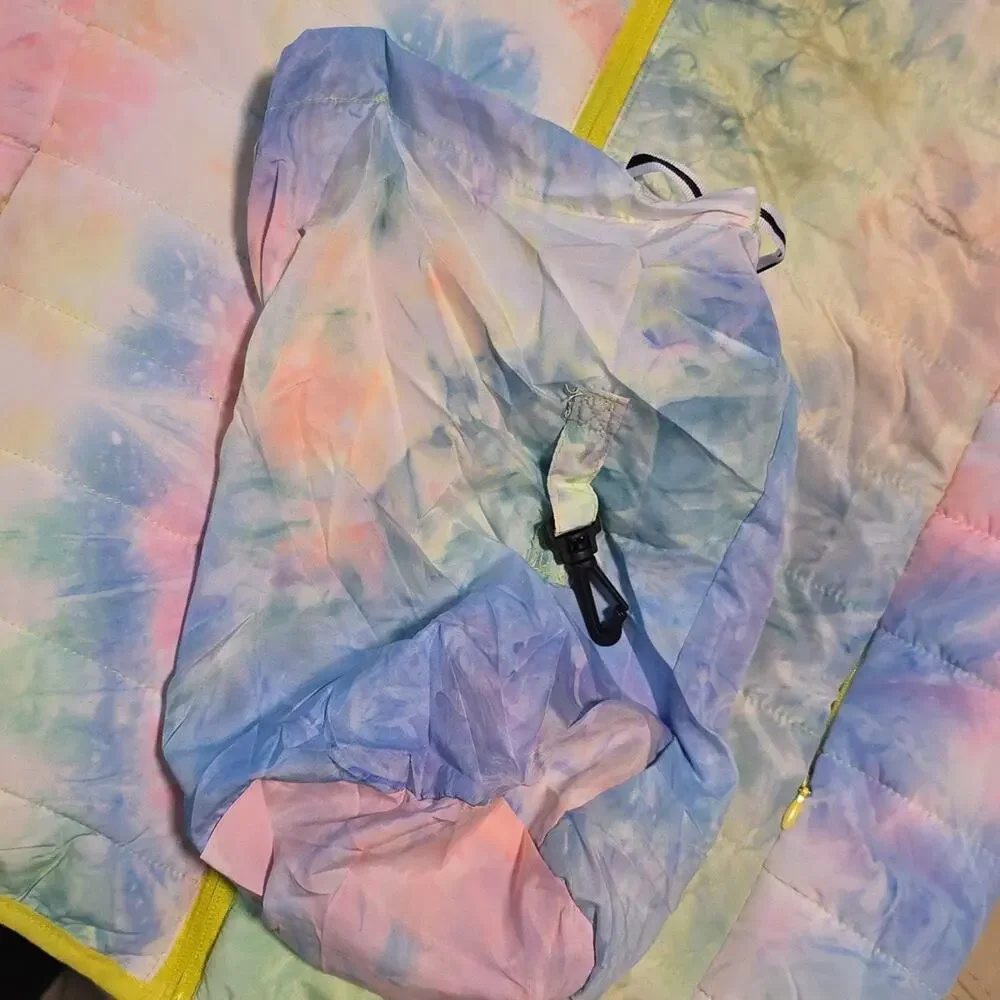 Alexa Rae Pastels Tie-Dye Hooded Puffer Jacket Kids Size Large 16 NWT
